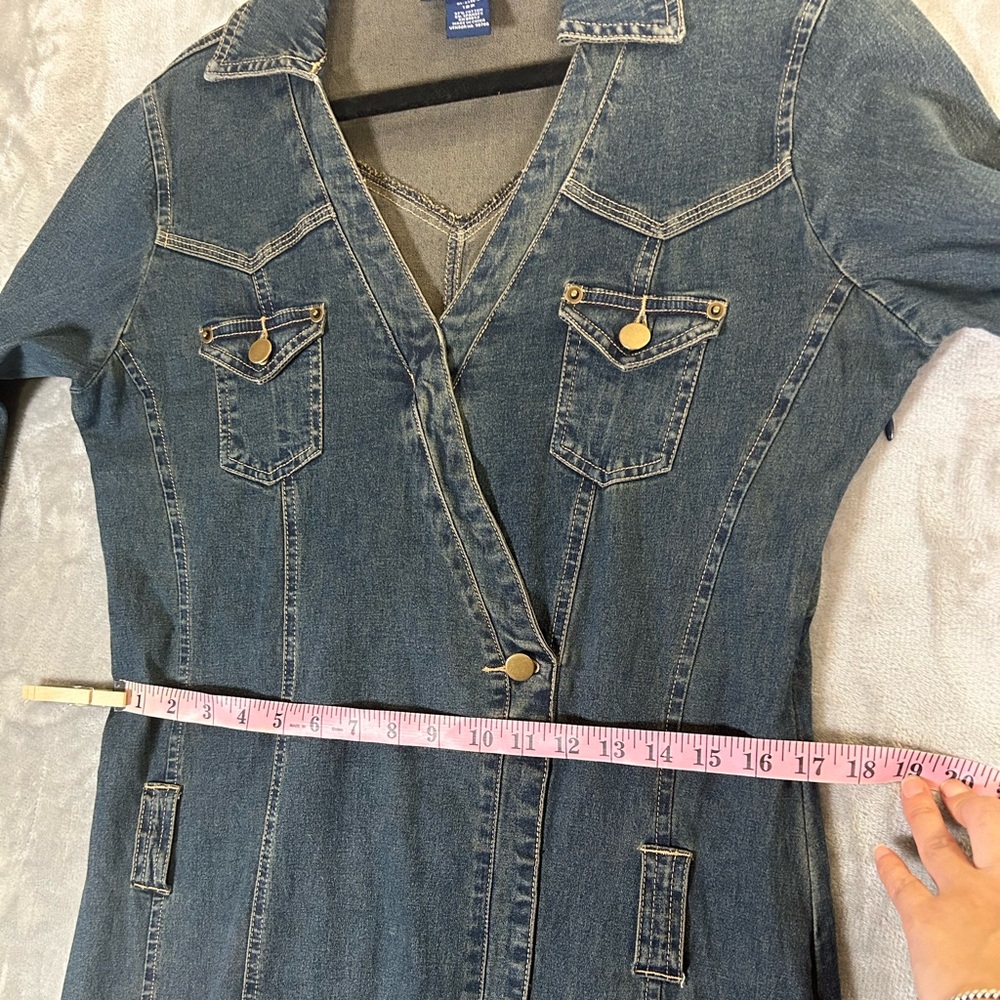 Vintage Forenza v- neck denim maxi dress - Picture 10 of 11